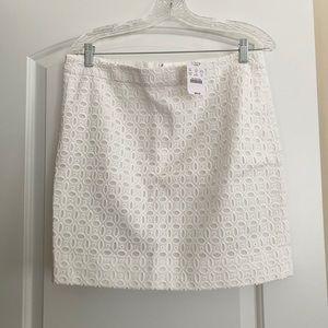 LOFT white eyelet skirt NWT size 10